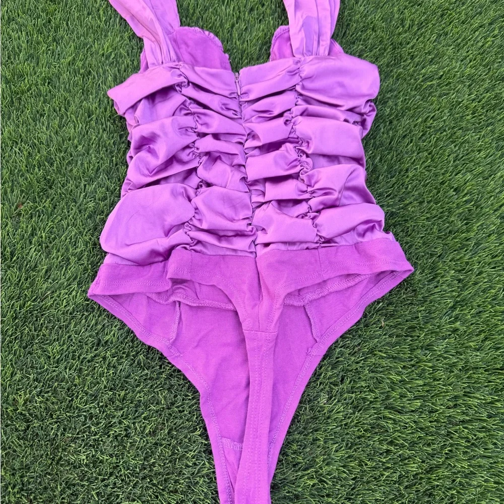 Purple Ruching Body Suit - Picture 4 of 5